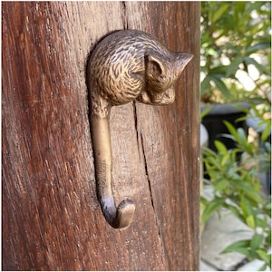 3.9&quot;inch Set of Antique Sleeping Fox Hook Hanger Solid Brass Strong Wall Mount Hook Clothes Coat Hat Hook | Animal Hook Brass Kapstok