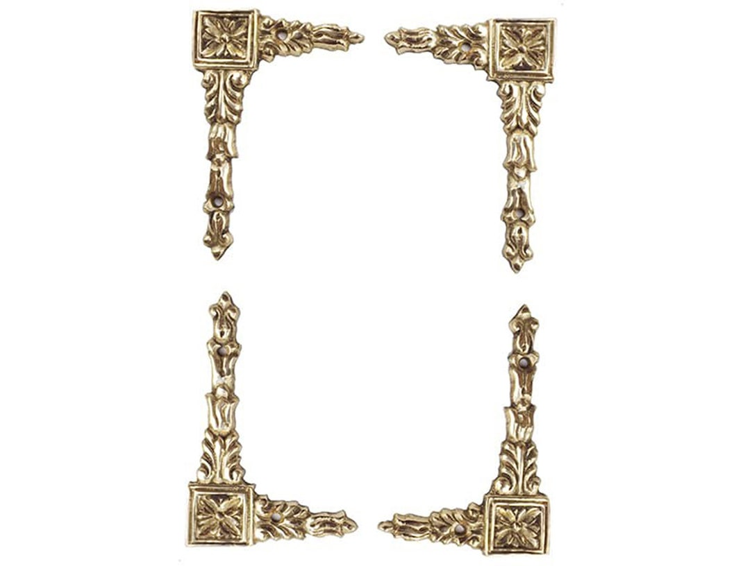 Set of 4pcs Solid Brass Decorative Corner Plate Protector / Mini