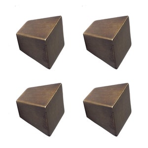 0.8&quot; (4 pcs) Brass Knobs Pulls I Vintage Solid Brass Trapezium Drawer Knob Pull Cabinet Drawer Handle I Brass Cupboard Drawer Pulls 2.1cm
