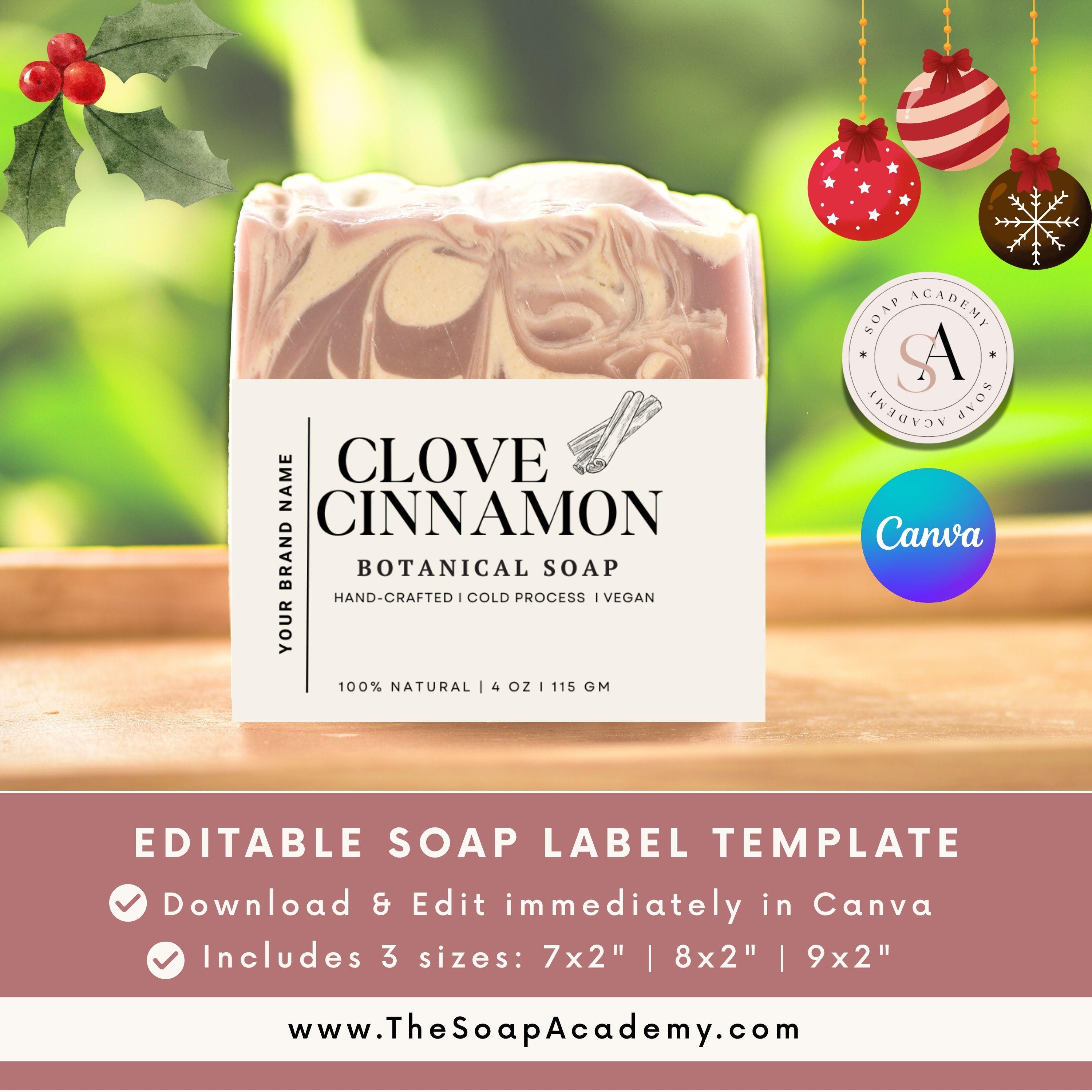 Clove Cinnamon Soap Label Template: Editable Belly Band (canva, Digital ...
