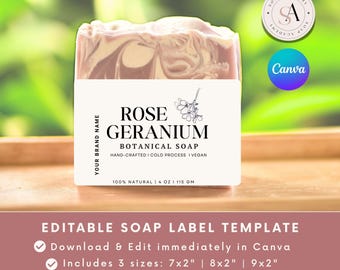 Editable Soap Label Template: Belly Band Packaging (Canva)