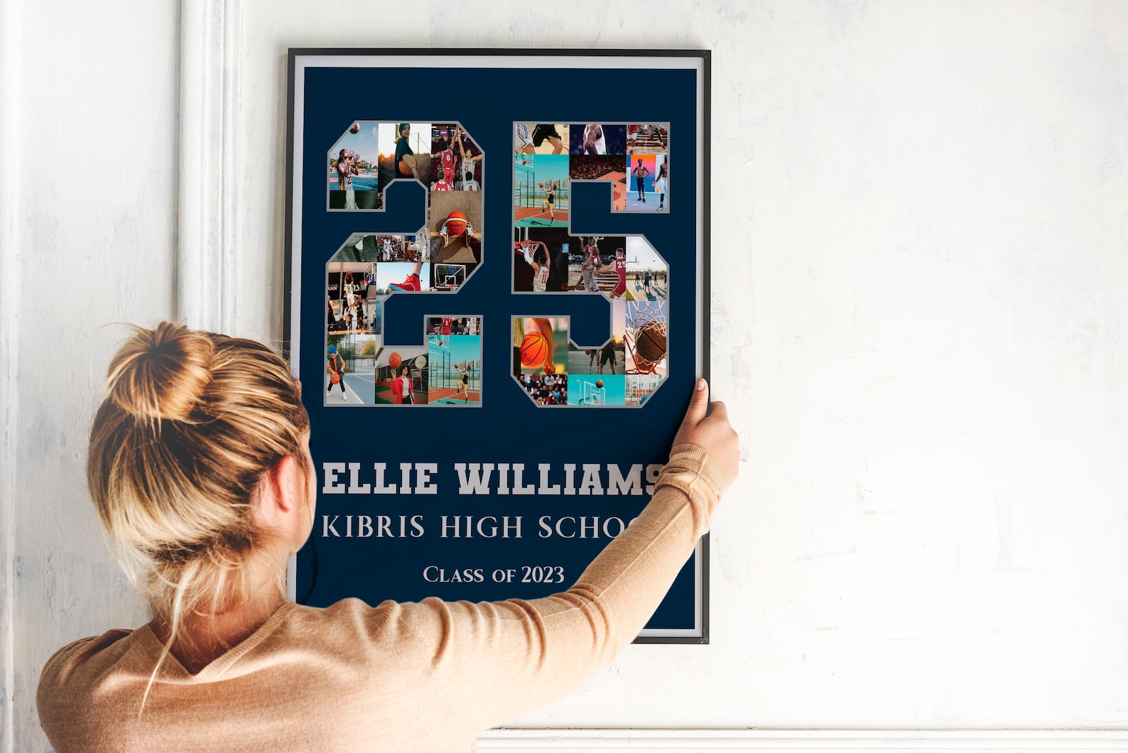 Printable Ice Hockey Number Photo Collage, Any Number Hockey Players