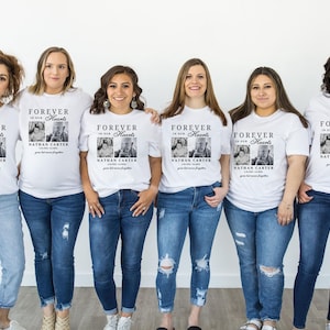 Personalized Forever In Our Hearts T-shirt Custom Funeral Shirt Celebration Life Of Tee, Matching Shirts for family Minimalist Funeral Shirt