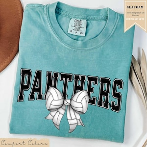 Comfort Colors® Custom Volleyball Bow Shirt, Game Day Shirt, Volleyball Team Shirt, Volleyball Fan Shirt, Volleyball Season,Sport Mama Shirt