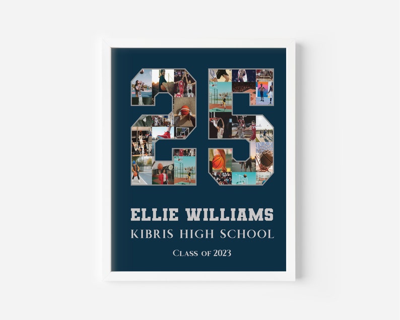 Printable Ice Hockey Number Photo Collage, Any Number Hockey Players