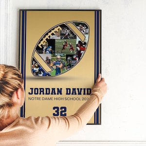 American Football Photo Collage, Football Player Gift, Coach Thank You Collage, Senior Night Gift, Football Coach Birthday Girl or Boy