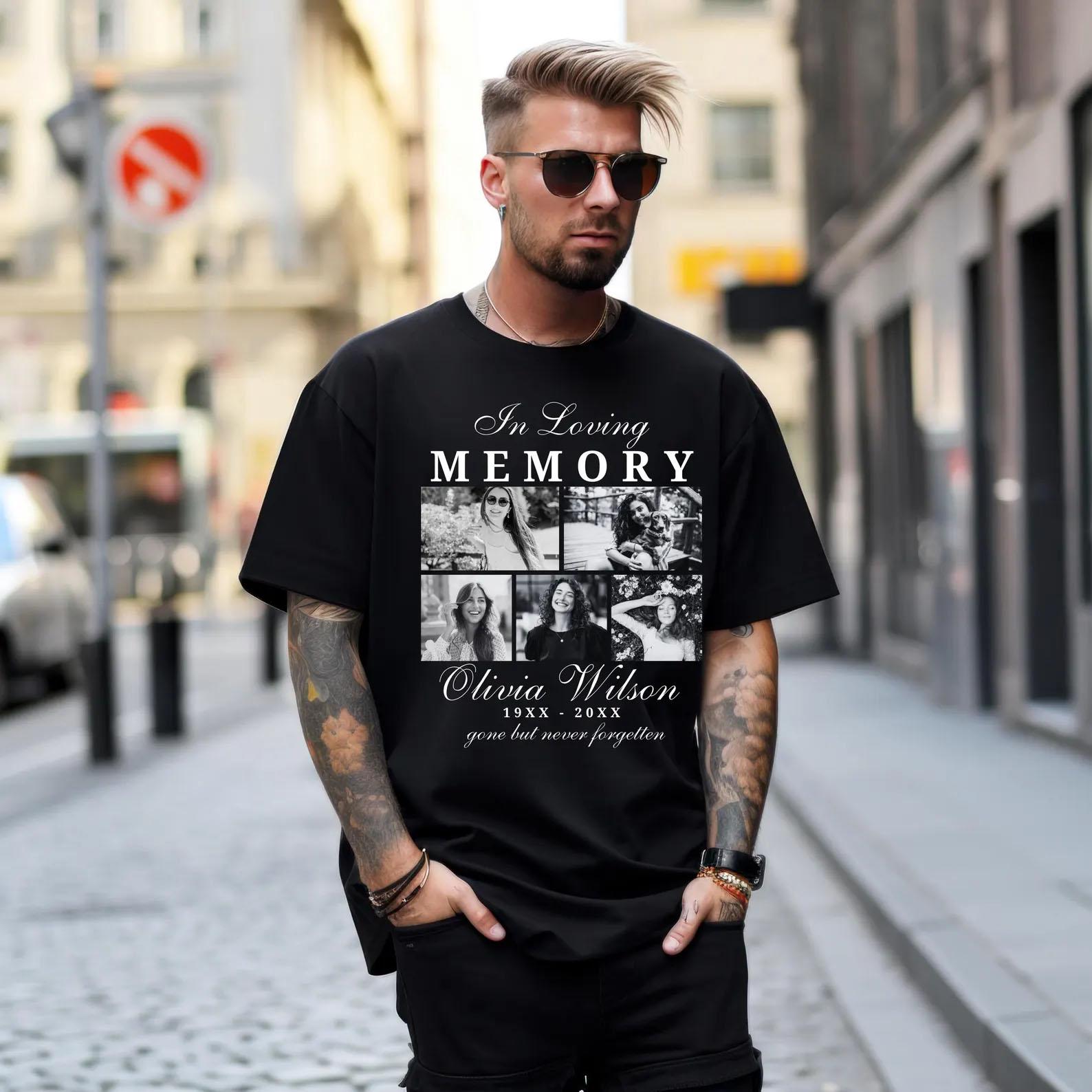 Custom in Loving Memory T-shirt, Personalized Memorial Photo Tee