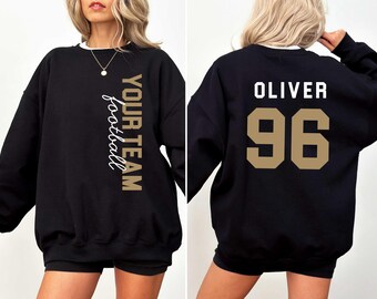 Custom Football Mom Shirt, Personalized Football Shirt, Game Day Football Shirts, Jersey Number Football Sweatshirt, Football Unisex Hoodie