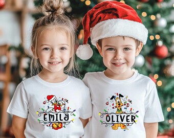 Custom Mickey And Friends Christmas Kids Shirt, Mickey & Friends Xmas Family Vacation Sweatshirt Disney Xmas Tee Disney Christmas Family