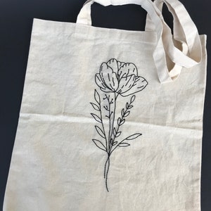 Handbestickte Baumwolltasche - Cotton Shopper, Stickerei