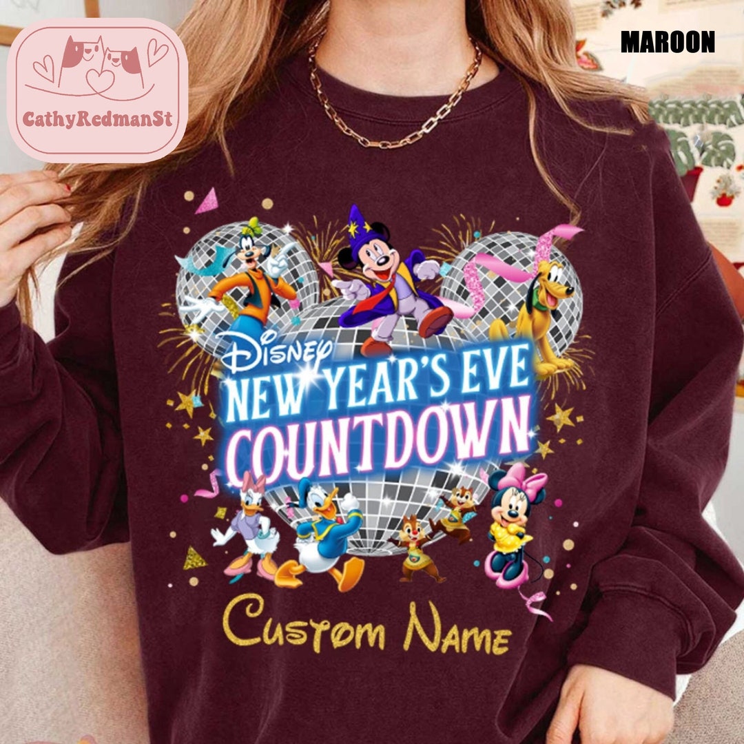 Custom Disney New Year's Eve Countdown 2024 Sweatshirt Etsy