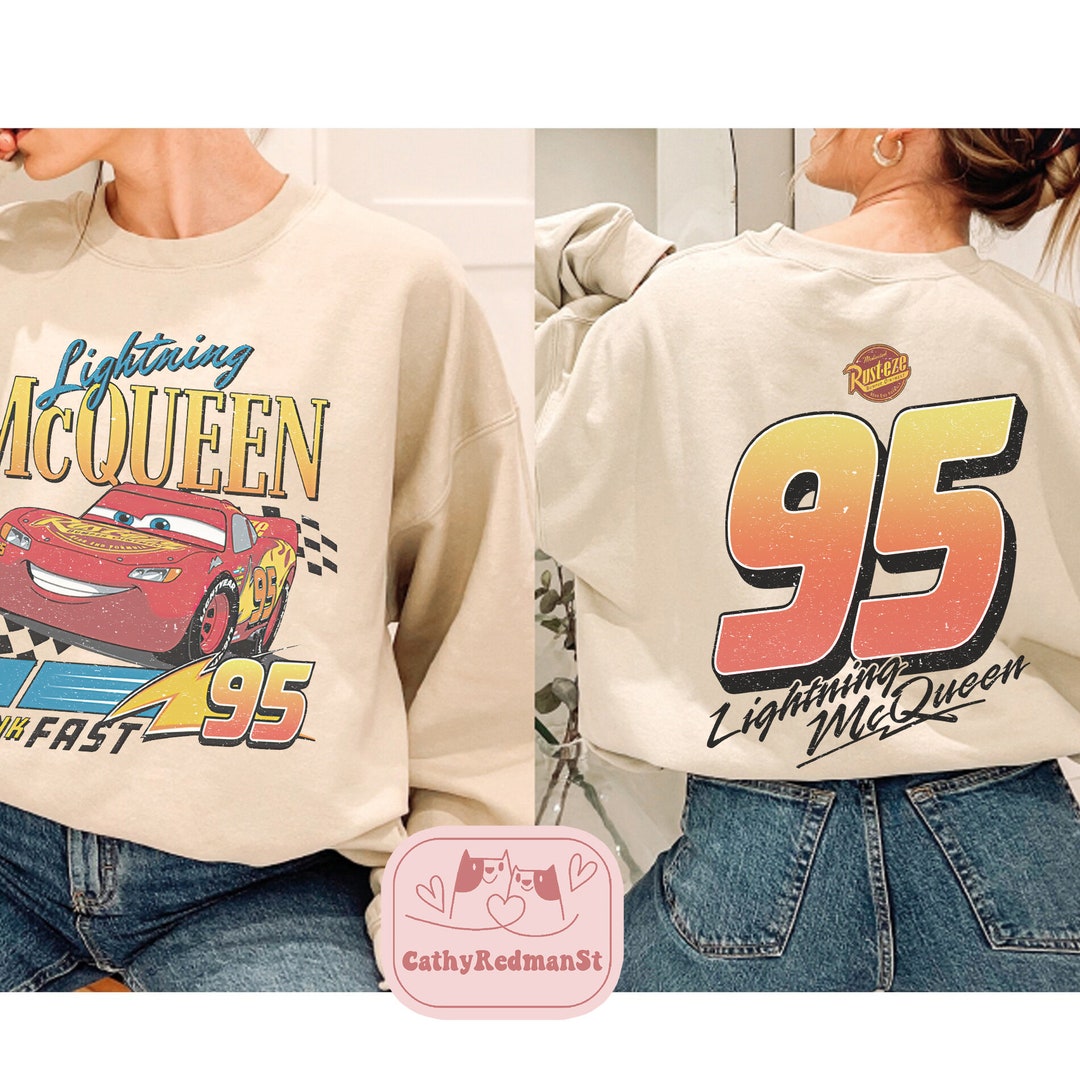 Twosided Lightning Mcqueen Sweatshirt Pixar Cars Hoodie Etsy