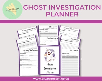 Ghost Investigation Planner - Beginner to Pro Paranormal Activity Journal with plenty of pages to track your findings - Printable A4 PDF