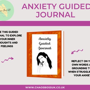 Anxiety Guided Journal - A 36 page guided therapy workbook to help you conquer your anxiety - printable A4 PDF