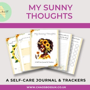 My Sunny Thoughts Journal - A 16 page self-guided journal with trackers to help improve your mental health and wellbeing - printable A4 PDF
