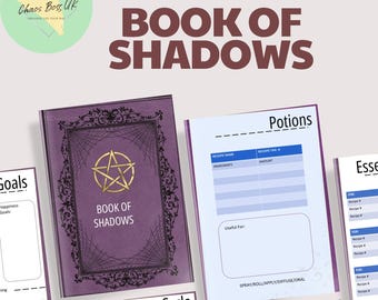 Book of Shadows Journal | 29-Page Tarot, Crystal & Moon Tracker PDF