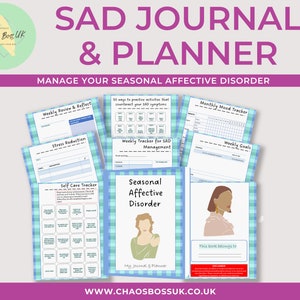 Seasonal Affective Disorder Planner & Journal | SAD Planner | SAD Journal | Self Help | Mental Health Resource | A4 Printable PDF