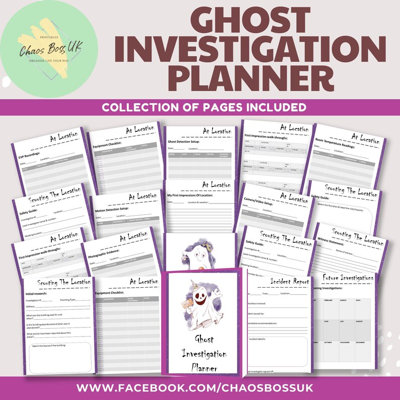 Paranormal Ghost Investigation Planner | 19-page Field Log PDF - Etsy