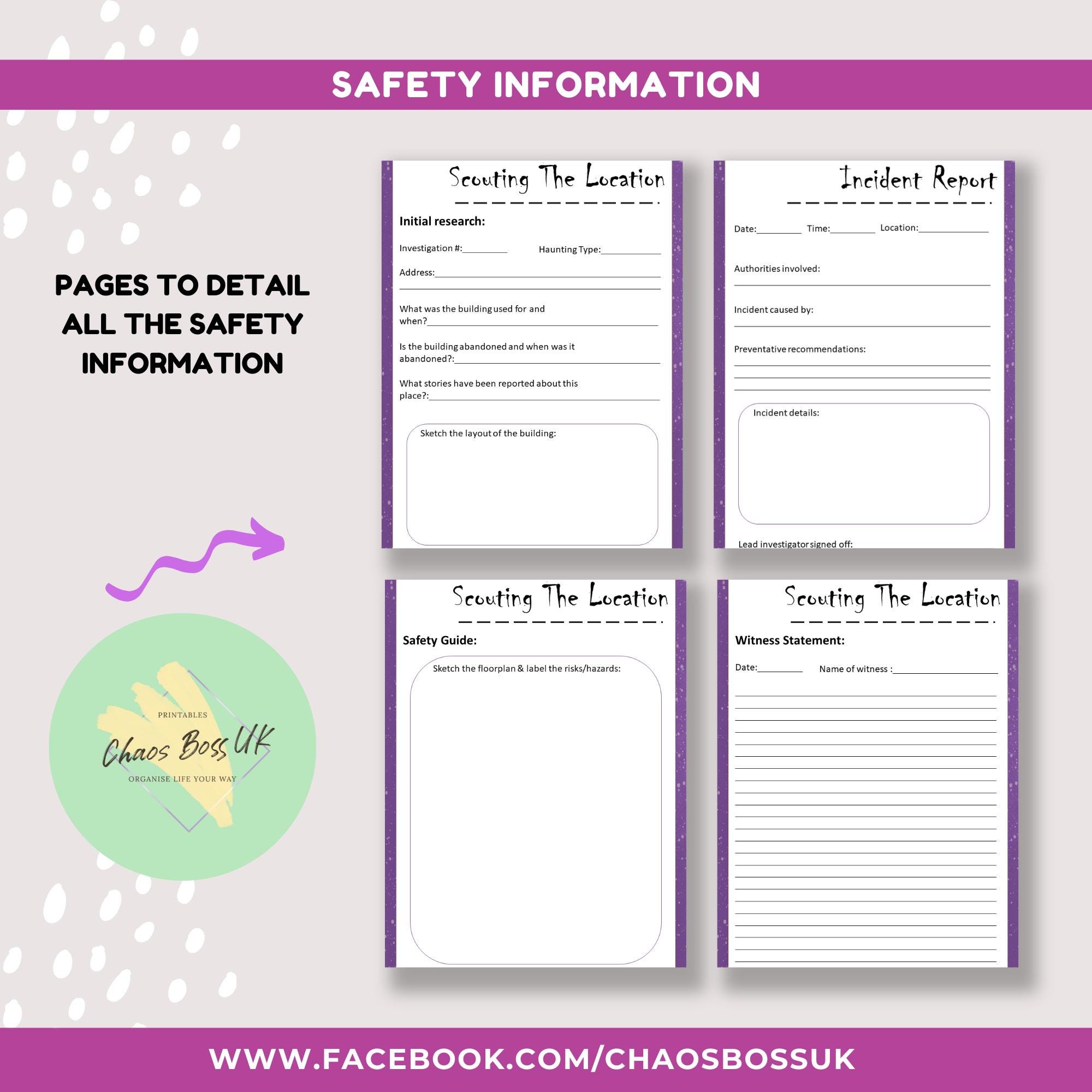 Paranormal Investigation Planner, 16 Page Ghost Hunting Field Log ...