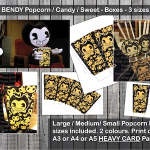Bendy and the ink machine Popcorn (Candy) box Templates. Small / Medium / Large. INSTANT DOWNLOAD (High Resolution)