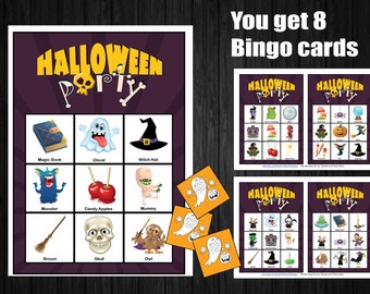 Juego de Halloween Full House - bingo - Descarga instantánea