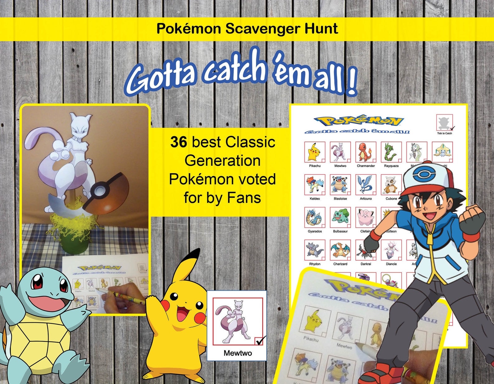 Pokemon Hunting Game - Printable Scavenger Hunt | Instant Download | Gotta Catch Them All Around ...