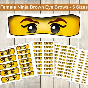 Weibliche Ninja BROWN Augenbrauen: 5 Größen. SOFORT-DOWNLOAD (Hohe Auflösung)