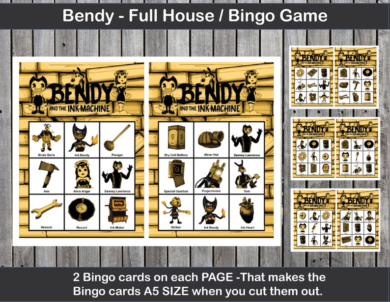 Bendy and the Ink Machine Bingo / FULL HOUSE Game Etsy