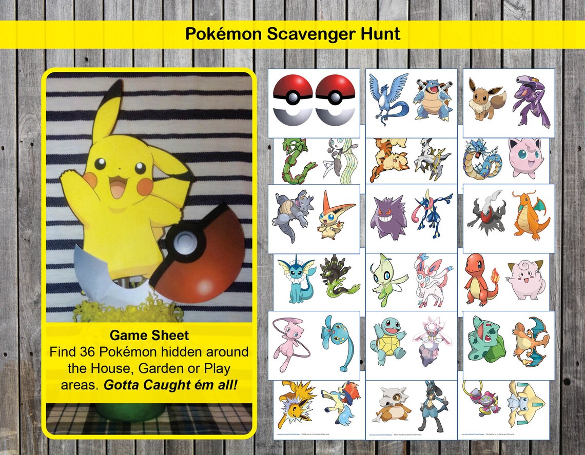 Pokemon Hunting Game - Printable Scavenger Hunt | Instant Download | Gotta Catch Them All Around ...