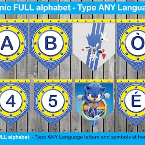 Sonic, Tails, Knuckles und Amy Rose Happy Birthday Party Banner/Girlande