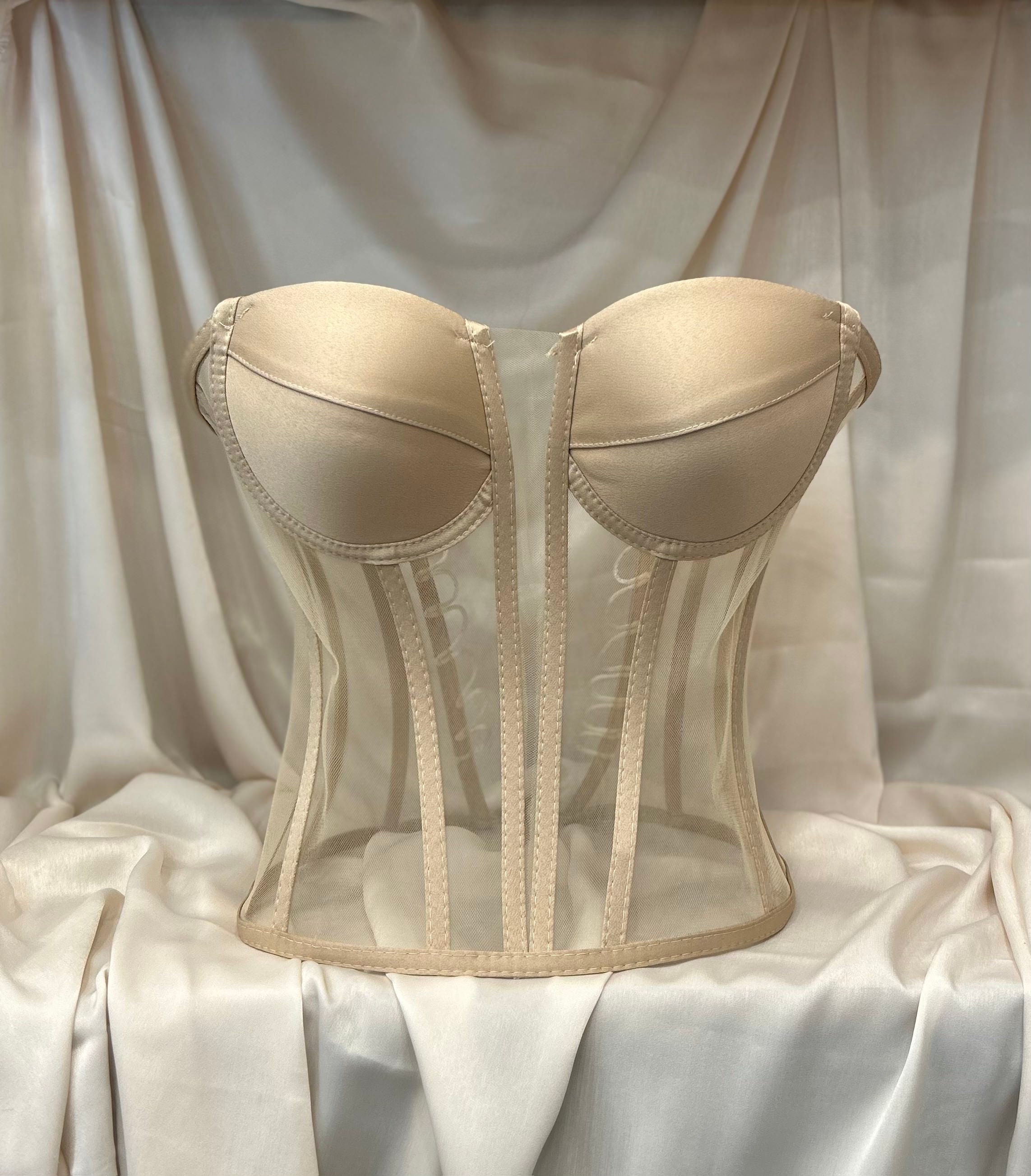 Structured Corset. Cupped Corset. Bridal Corset. Transparent