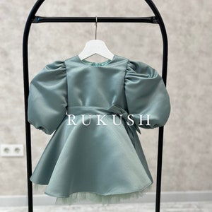 Baby Girls Mint Green Dress Princess flower Clothing Summer Party tutu Kids Dresses for Girls Toddler Girl wedding Birthday 1-10 Years