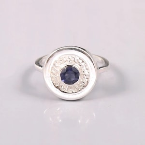 14k Solid Gold Iolite Ring, Unique Engagement Ring, Solitaire 14k Gold Ring, Dainty Ring For Woman, Small Gemstone Ring, Gift For Her