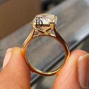 3 Ct Bezel Set Radiant Cut Ring Radiant Cut Moissanite Engagement Ring 14K Solid Yellow Gold Solitaire Wedding Ring Anniversary Gift For Her