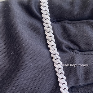 Bransoletka 8 MM Miami Cuban link dla mężczyzn Bransoletka hip-hopowa, bransoletka Iced Out, bransoletka diamentowa, okrągła Moissanite Bust Down 925 bransoletka srebrna