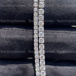 1.5-3MM Moissanite Tennis Bracelet Diamond Tennis Bracelet 925 Silver Tennis Bracelet Dainty Stacking Bracelet for Women Men Hip Hop Jewelry