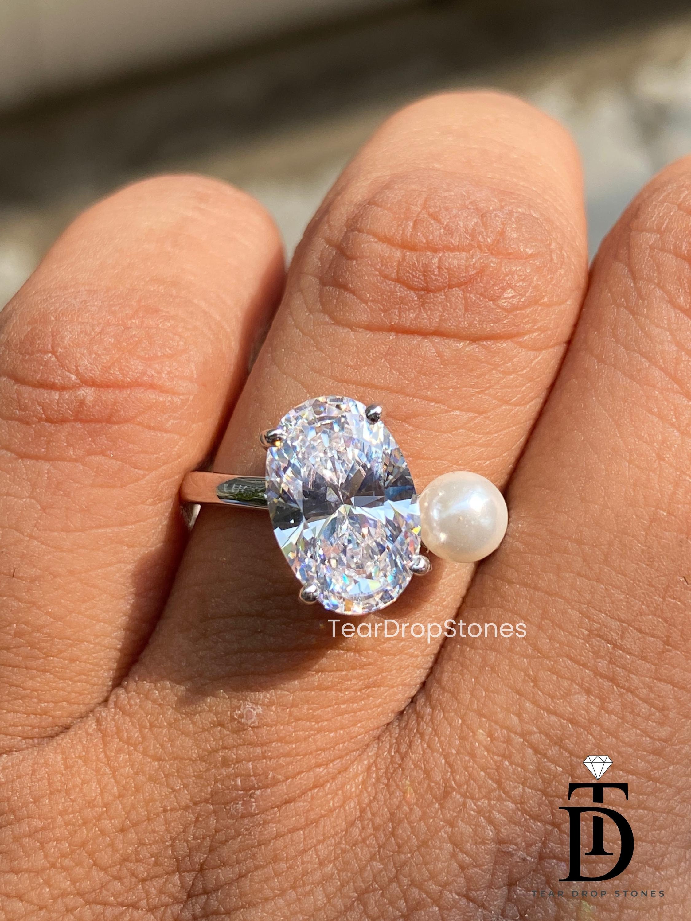 Engagement Ring Ariana Moissanite Anello Di Ariana Grande Oval