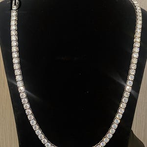 Real VVS1 Moissanite Diamond Iced Out Tennis Chain, 4mm 5mm 925 Silver Necklace, Hip Hop Tennis Chain, Luxury Tennis Chain, Customize Chain