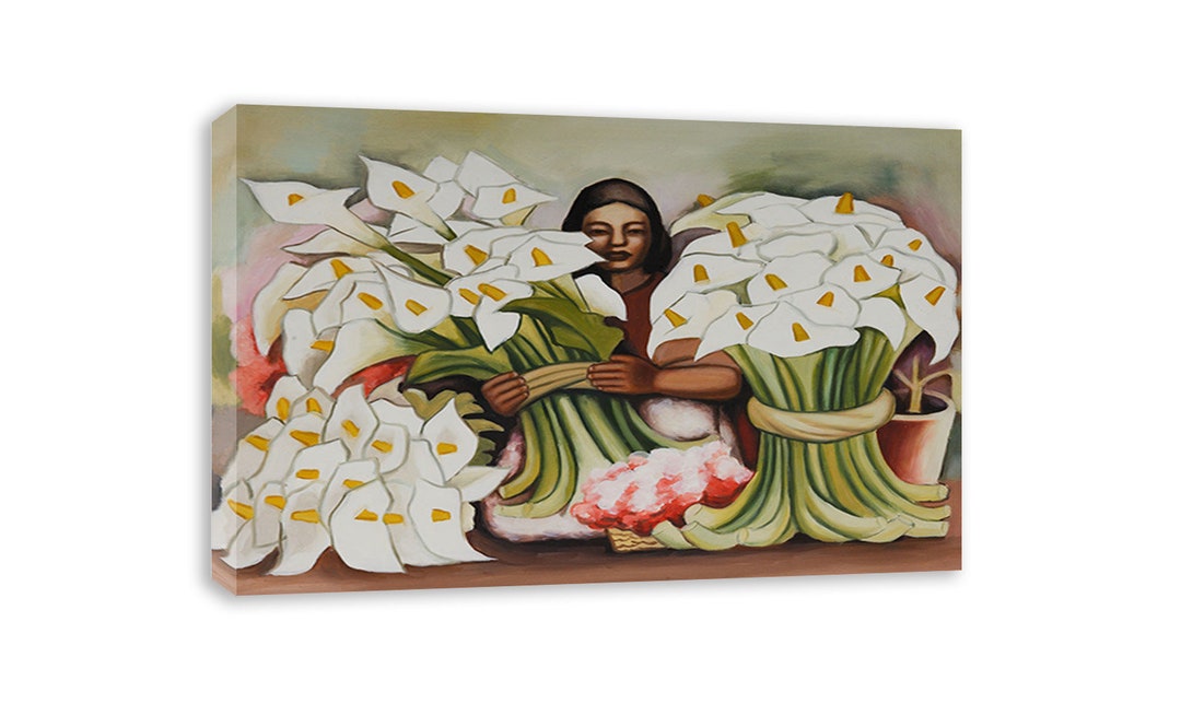 DIEGO RIVERA the Flower Carrier Portrait Canvas Wall Art Etsy