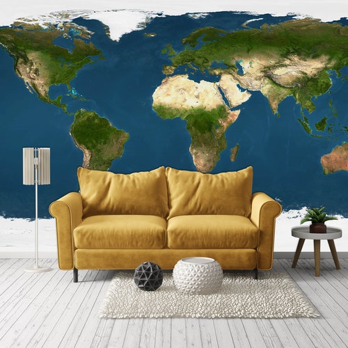 World Map store View Wall Mural Wallpaper
