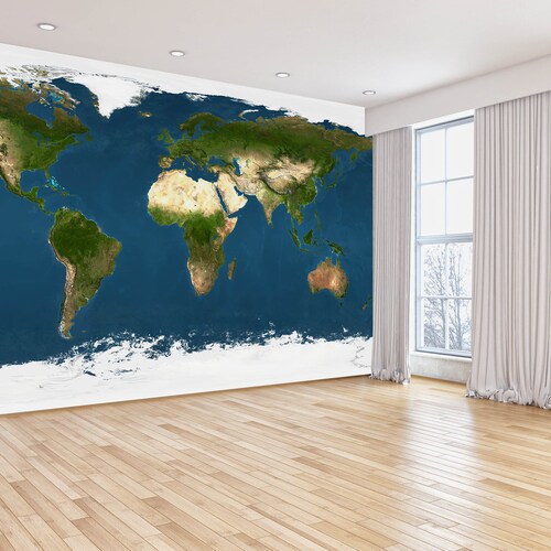 World Map store View Wall Mural Wallpaper