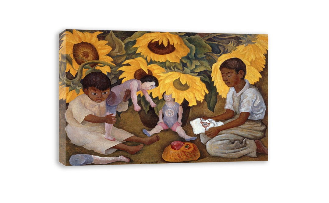DIEGO RIVERA SUNFLOWERS Portrait Canvas Wall Art - Etsy