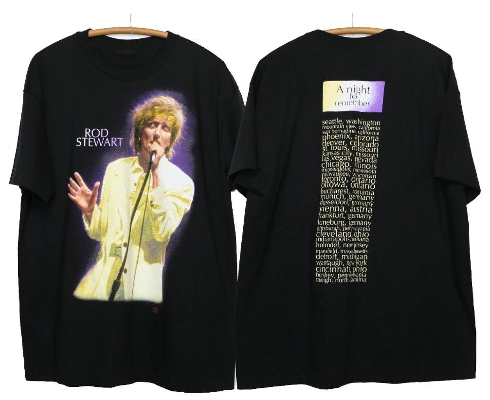 Discover Rod Stewart Shirt, 1993 Rod Stewart A Night To Remember Tour Shirt