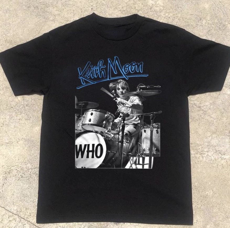 Discover Drummer Keith Moon Classic T-Shirt The Who Pete Townshend Roger Daltrey t-shirt