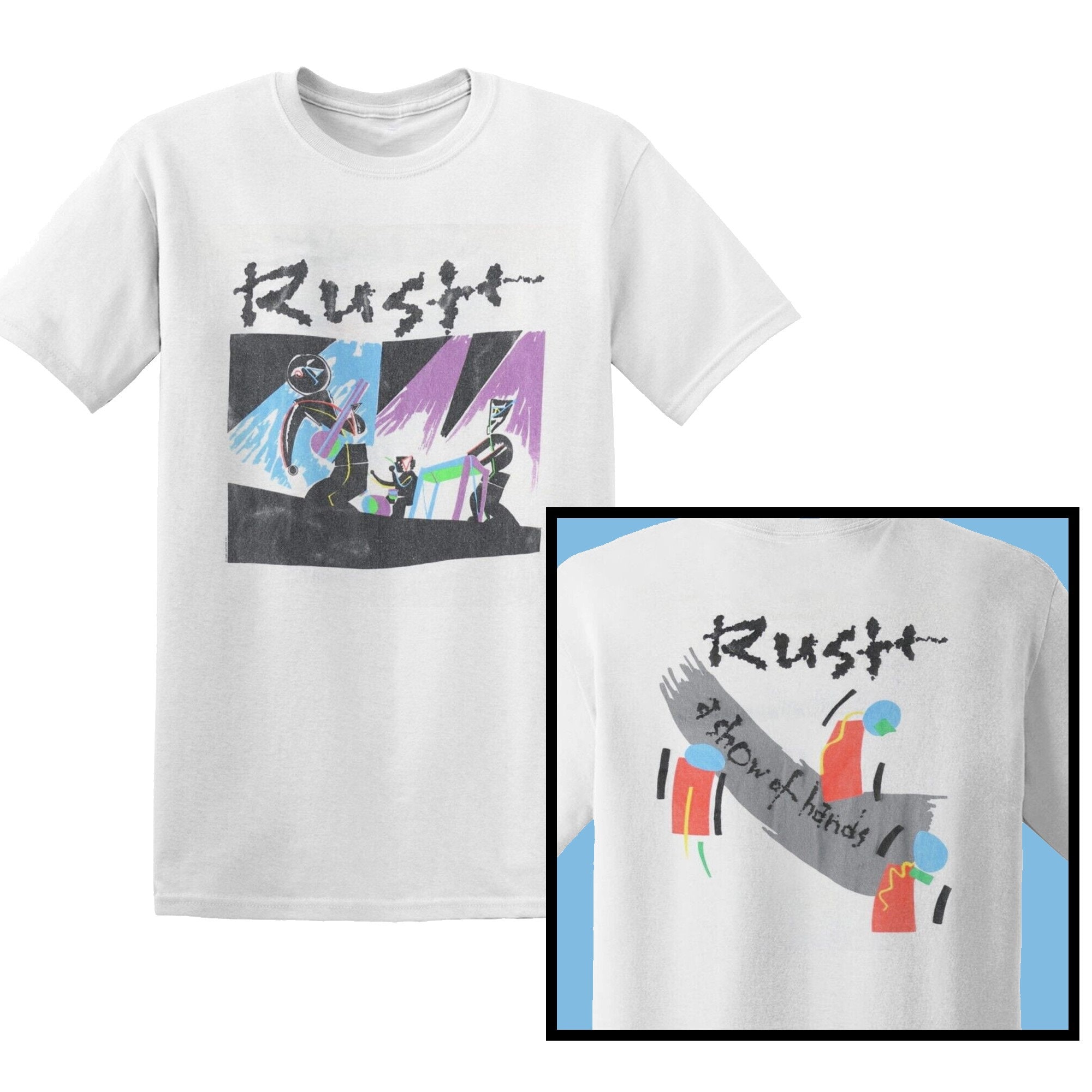 Discover Vintage 1989 Rush Show of Hands Tour Concert T shirt, Rush 89' Shirt