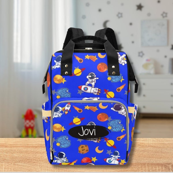 Personalised Diaper Bag-Space Baby Bag-Custom Nappy Bag Backpack-Personalised Newborn Gift