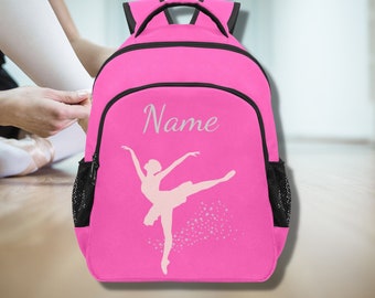 Ballerina Dance Backpack With Custom Name-Personalised Girl's Backpack-Dance Bag For Girl's