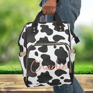 Cowhide nappy bag discount