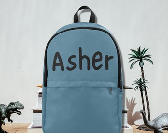 Children's Personalised Name Backpack-Blue Kids School Backpack-  Boys Daycare Bag