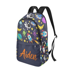 Children's Backpack Personalised-Space Theme Kids School Backpack Boys Preschool Bag-Overnight Backpack image 5